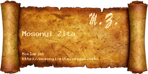 Mosonyi Zita névjegykártya